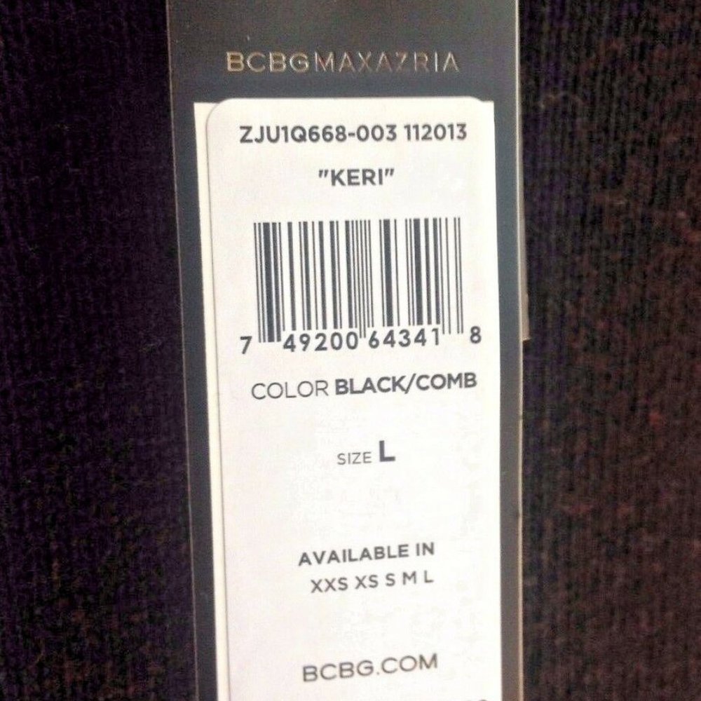 NWT! BCBG Maxazria "KERI" WOMEN'S BLACK STUDDED LONG SLEEVE KNIT SWEATER~Sz.L - Picture 4 of 8